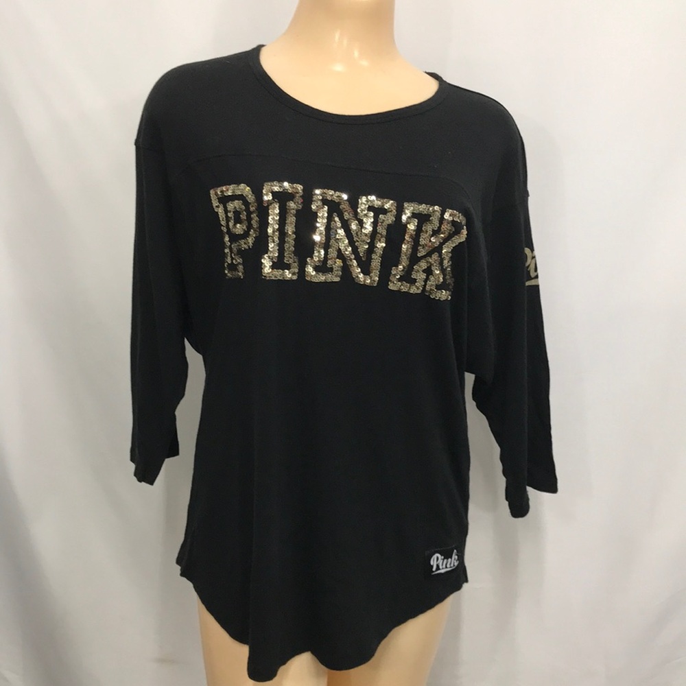 Pink Victoria’s Secret Sequined Jersey Top Size M